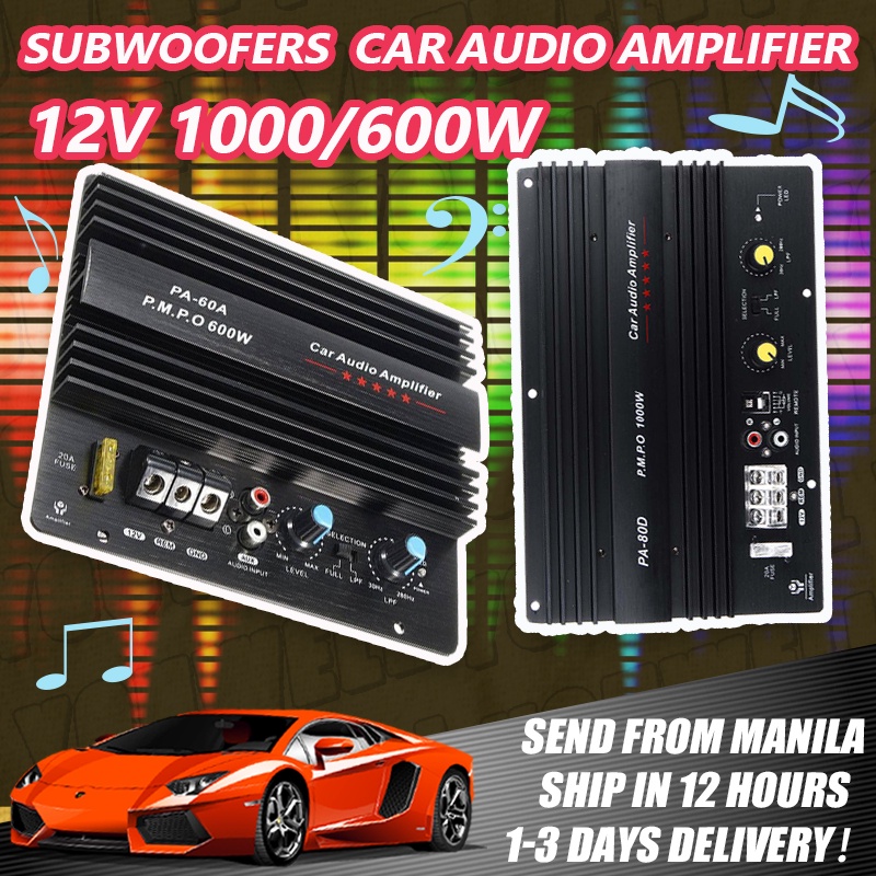 12V 1000W/600W Mono Car Amplifier Subwoofer High Power Car Stereo Audio