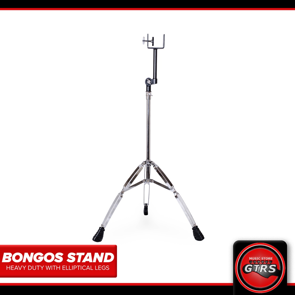 Heavy Duty Bongos Stand with Elliptical Legs Chrome Finish Percussion