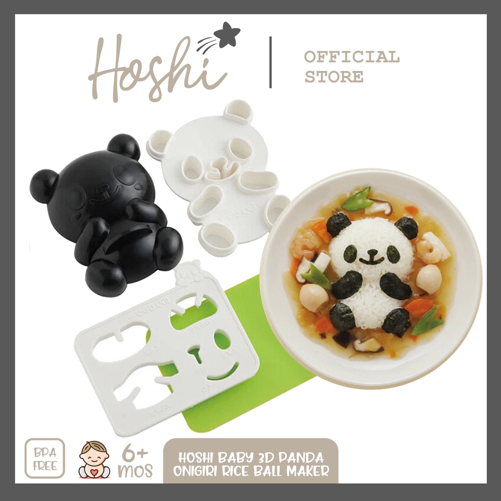Hoshi Baby 3D Panda Onigiri Rice Ball & Nori Seaweed Press Cutter