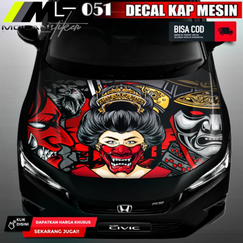 MESIN Decal Sticker Striping Variations Of Car Engine Hood/Decal