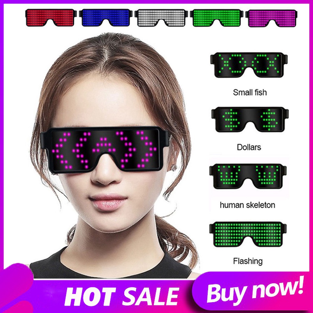 Top Store】 Adults Led Flashing Glasses Retro Blink Glow Glasses