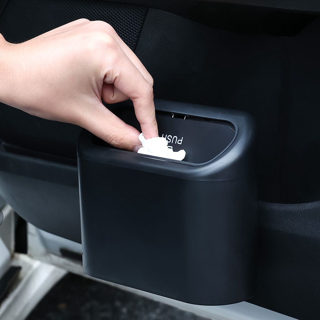 Universal Organizer Car Clamshell Trash Bin Hanging Vehicle Garbage ...