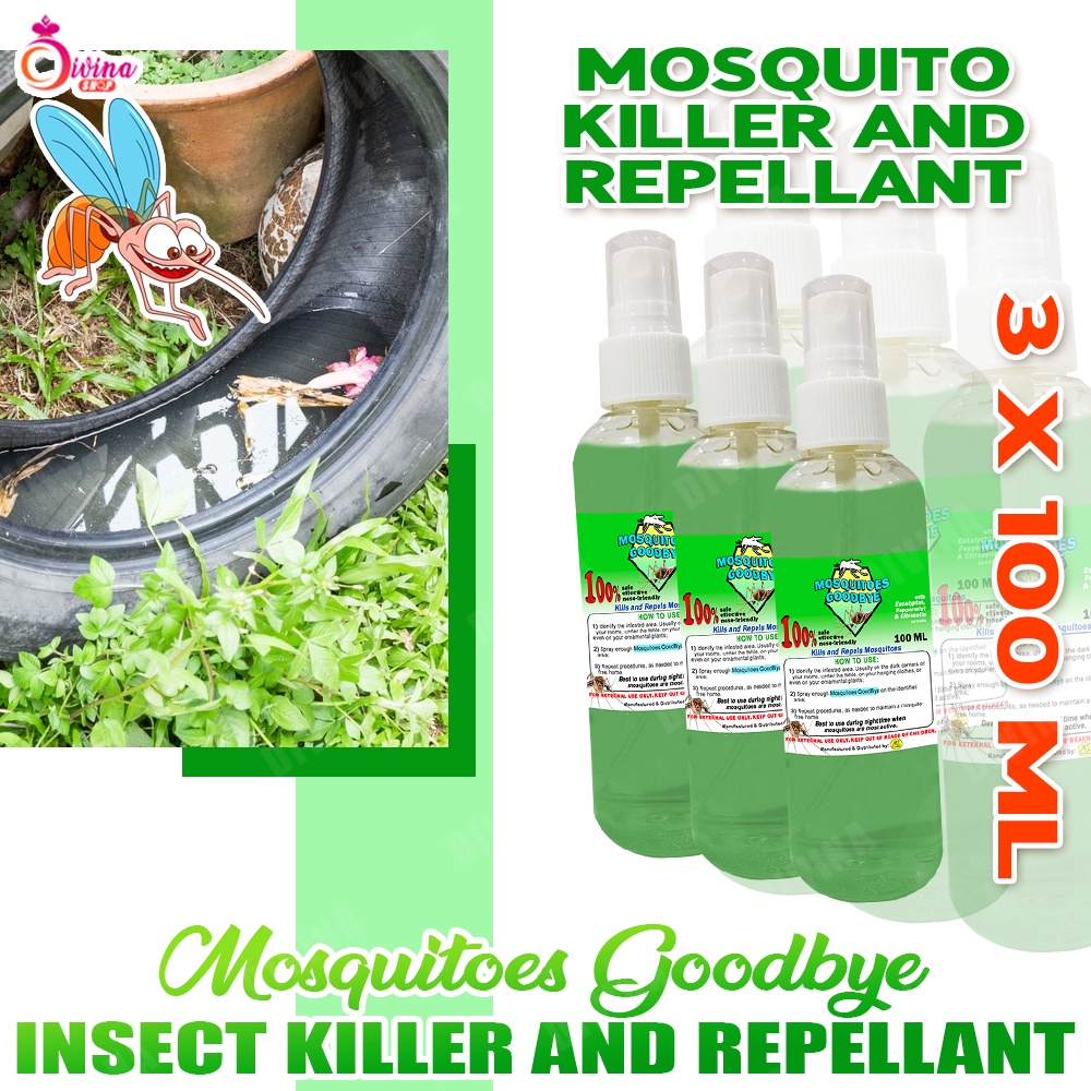 Mosquitoes Goodbye Spray 100ml ( Set of 3 ) Mosquito Killer Repellant