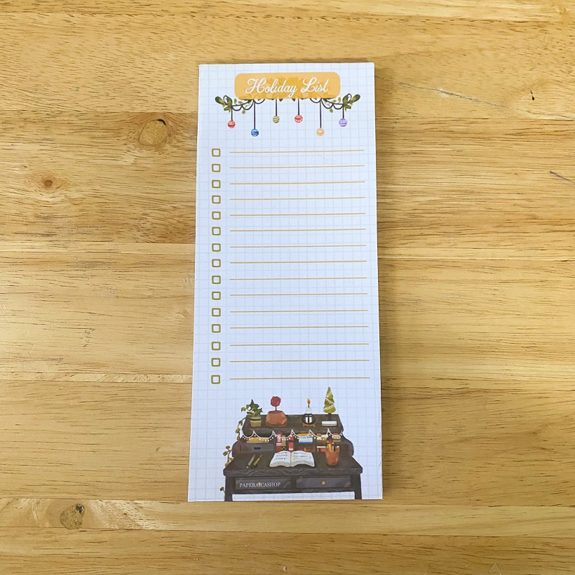 Holiday List Notepad, List Memopad, Planner Pad, List Notepad, Christmas Notepad  NPS002 