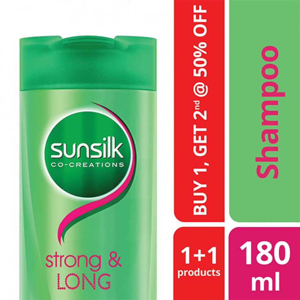 Sunsilk Shampoo Strong And Long Green Buy 1 Get 2nd 50 Off 180ml Shopee Philippines