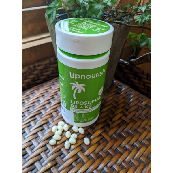 UpNourish Liposomal Vitamin D3 K2 MK7 365 Softgels VIT D3 5000 IU K2