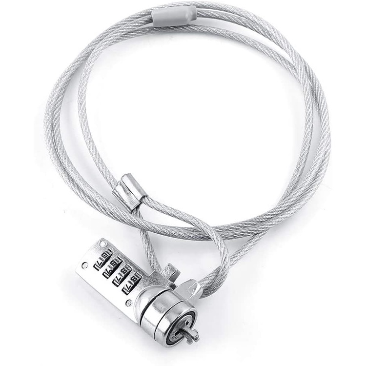 Laptop Lock, Combination Lock Security Cable Chain 4 Digital Password ...