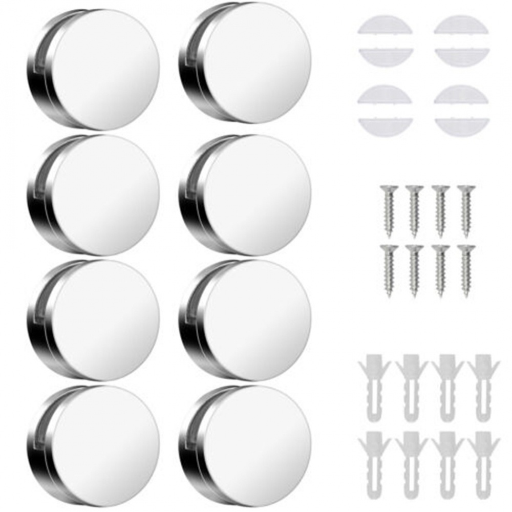 8PCS Mirror Clip Wall Hanging Mounting Glass Clips Fixing Clamp Holder