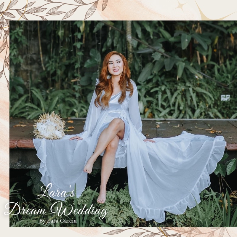 BRIDAL ROBE Chiffon off white FREE INNER | Shopee Philippines