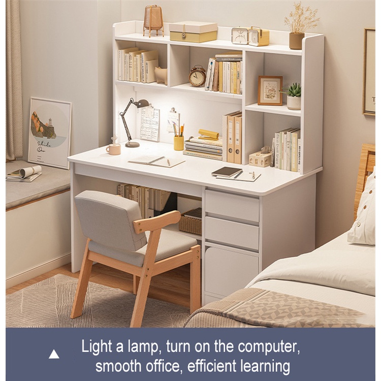 Exinhome Desk Bookcase Bookshelf One Student Study Table Rental House