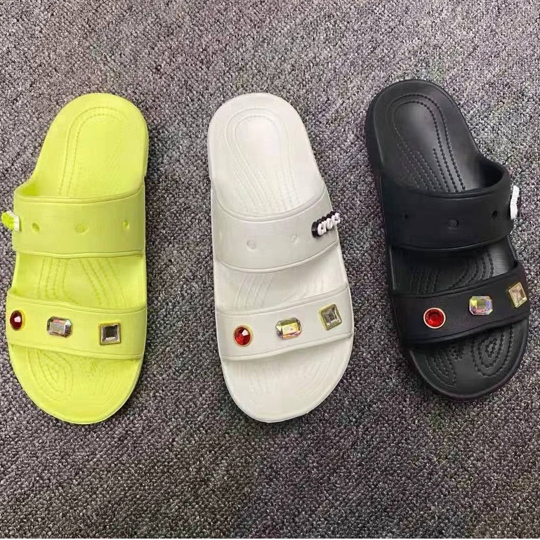 jibbitz for crocs KK Crocs 2 Strap Slides New Style With Diamond ...