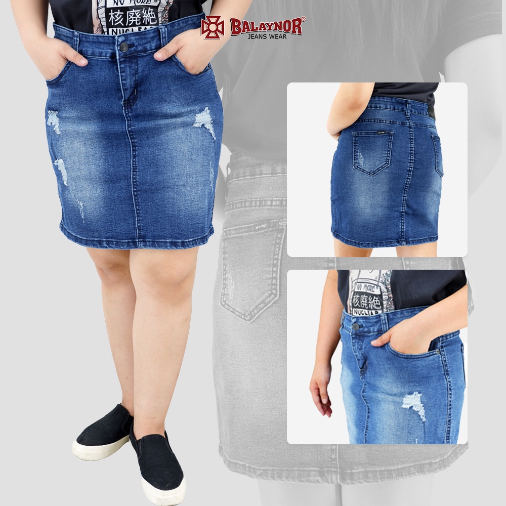 Distressed denim skirt zipper sales