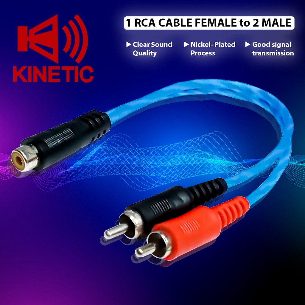 KINETIC 1 RCA CABLE FEMALE to 2 MALE | Shopee Philippines