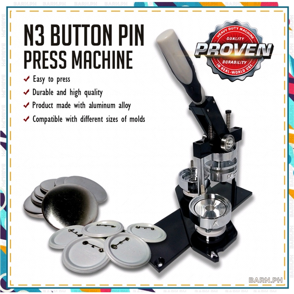 QUAFF Button Pin Press Machine N3 Swing Type Button Press Body and Mold ...