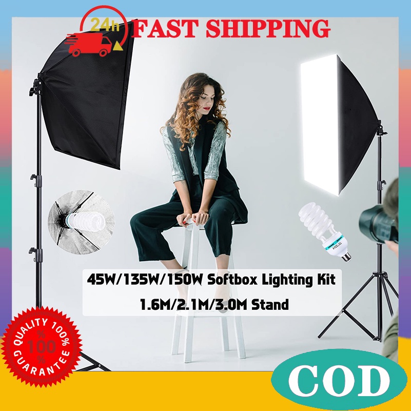50x70cm Softbox Lighting Kit with Photo Lights Studio Bulb Photography