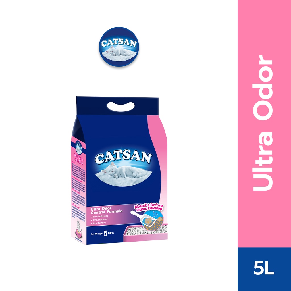 CATSAN Ultra Odor Cat Litter Sand for Cats of All Ages 5L Shopee