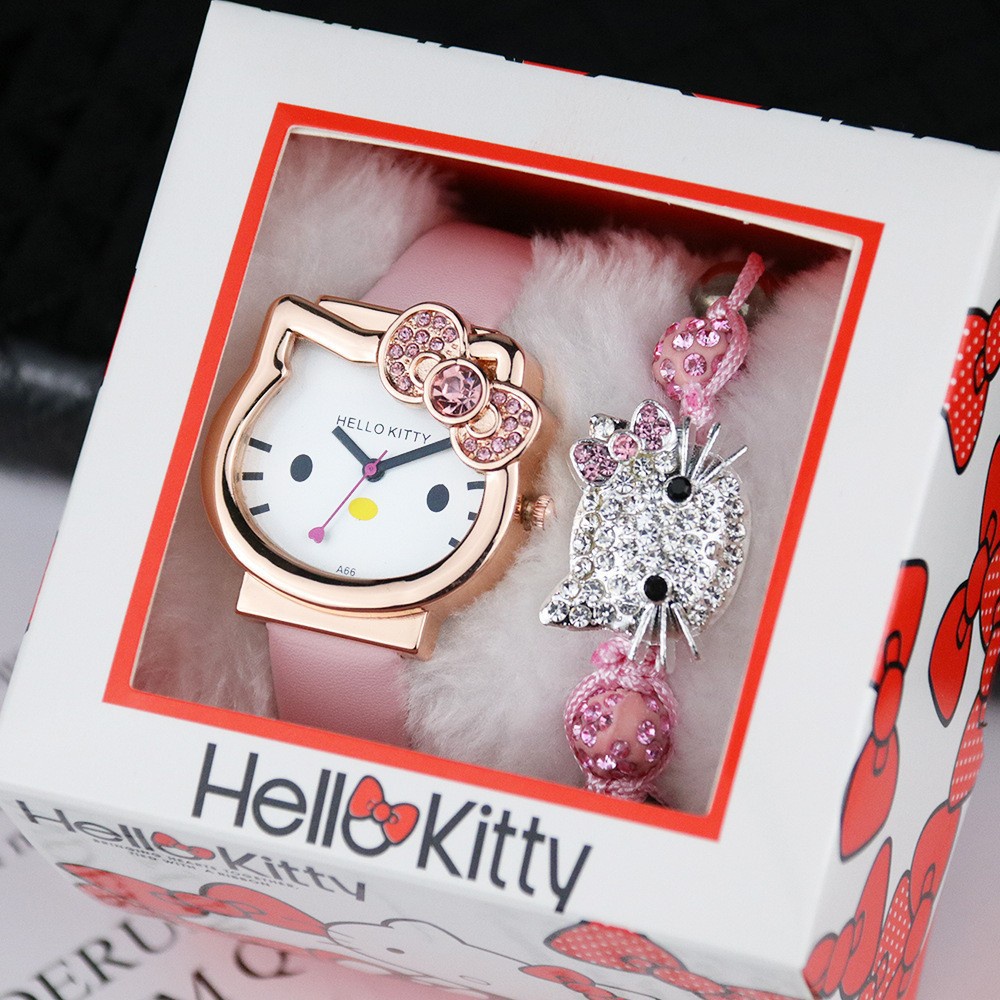 Hello Kitty Women's Watch with 2 in 1 Quartz Bracelet with Children's ...