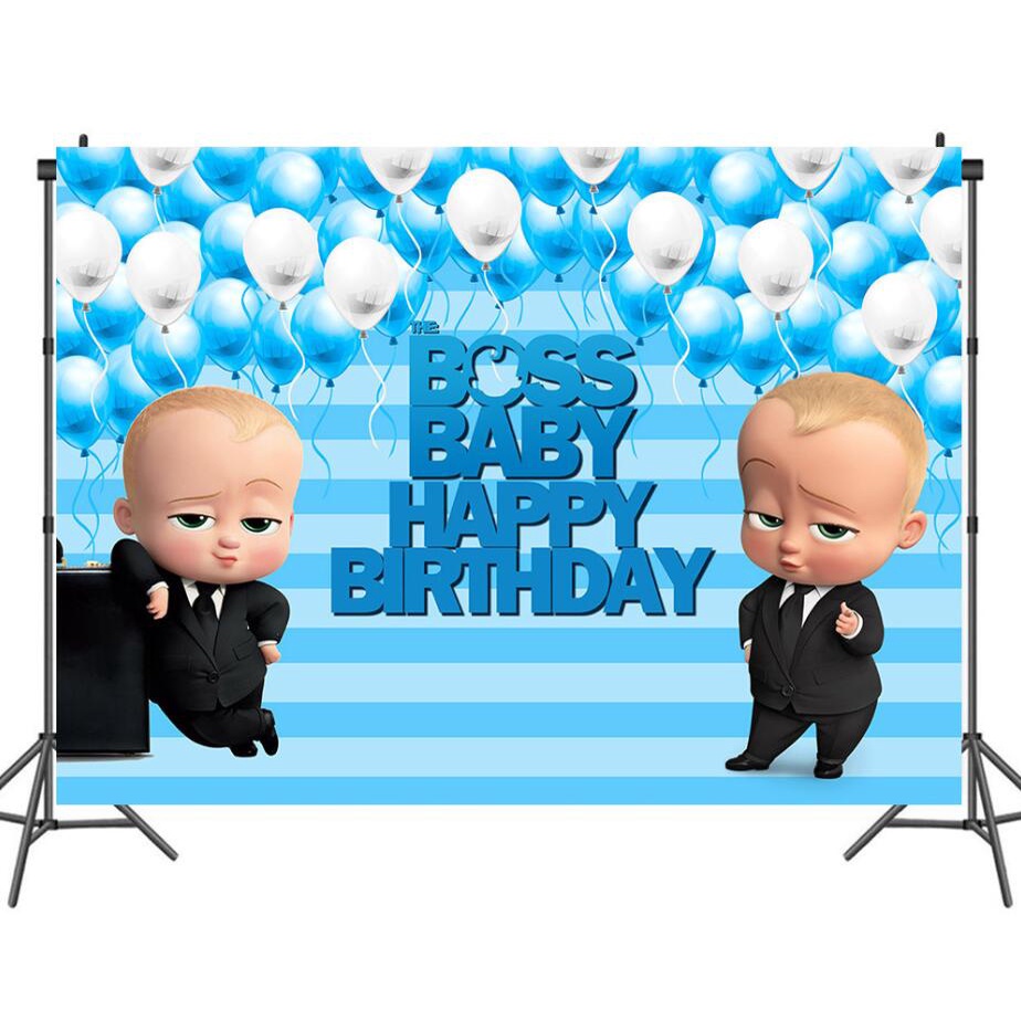 Boss Baby Theme Photography Background Cloth Birthday Party Decoration ...