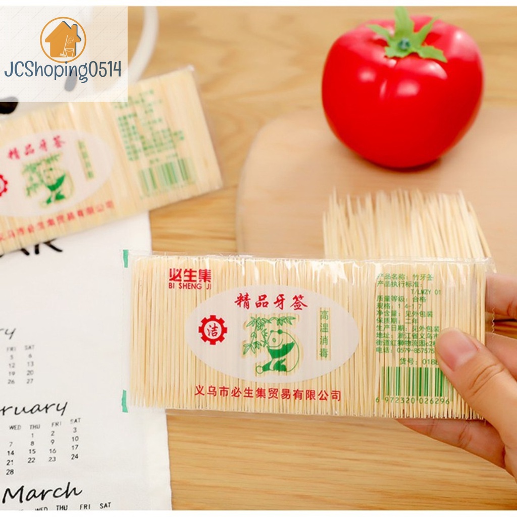 SHHM 100PCS Bamboo Toothpick Disposable Fruit Single Sharp Tooth Sticks ...