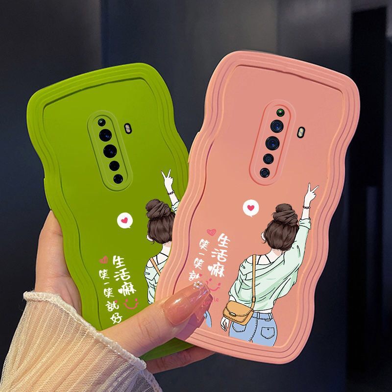 EASSGU Custodia per OPPO Reno2 Z (6.53 Inches), Cover Silicone TPU Colore Sfumato Trasparente, Custodia per Telefono Antiurto e Antigraffio - Blu Rosa