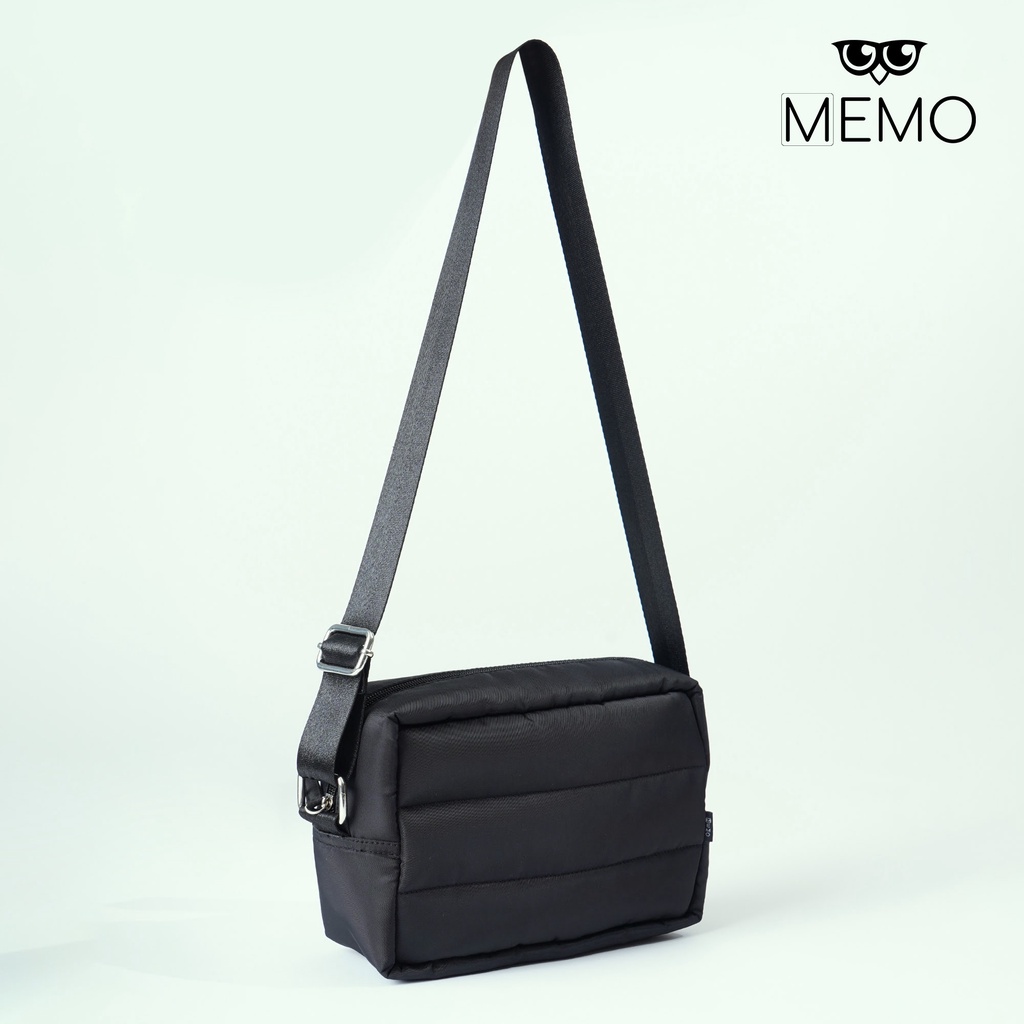 Memo Nylon Padded 2Way Sling Bag For Men (Black/Olive) Shopee Philippines