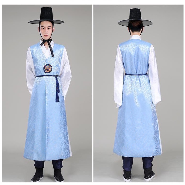 New Style Hot Silver Ancient Costume Men Hanbok Korean Traditional Men ...