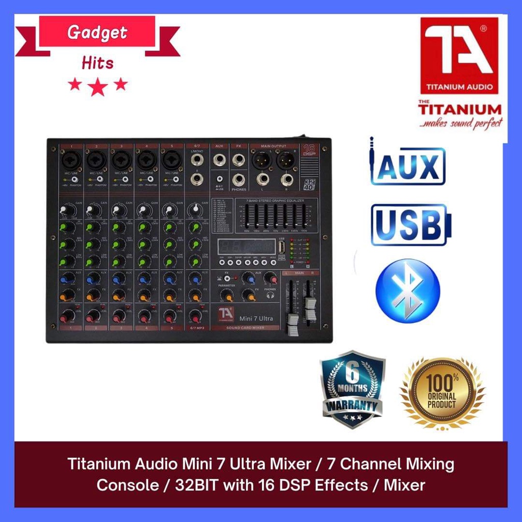 Titanium Audio Mini 7 Ultra Mixer / 7 Channel Mixing Console / 32BIT ...