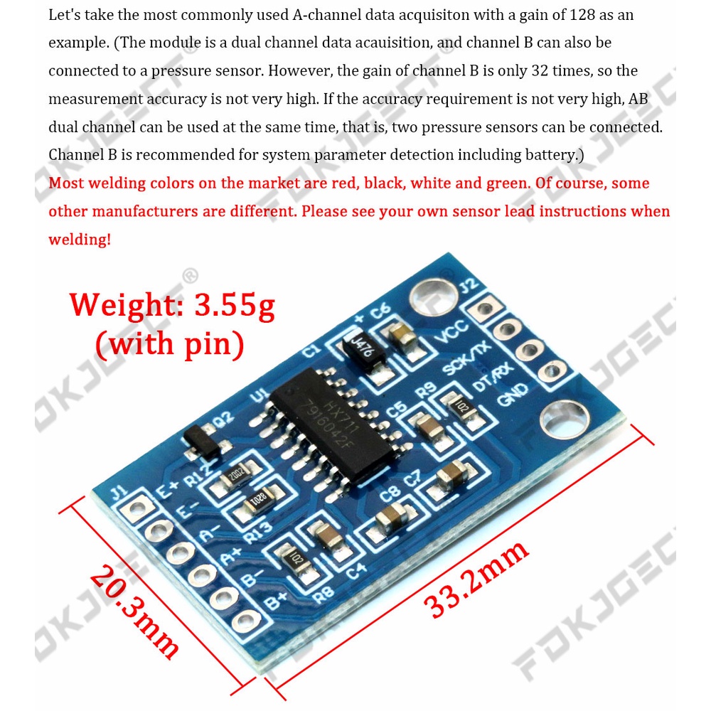 Load Cell 1KG 5KG 10KG 20KG HX711 AD Module Weight Sensor Electronic ...