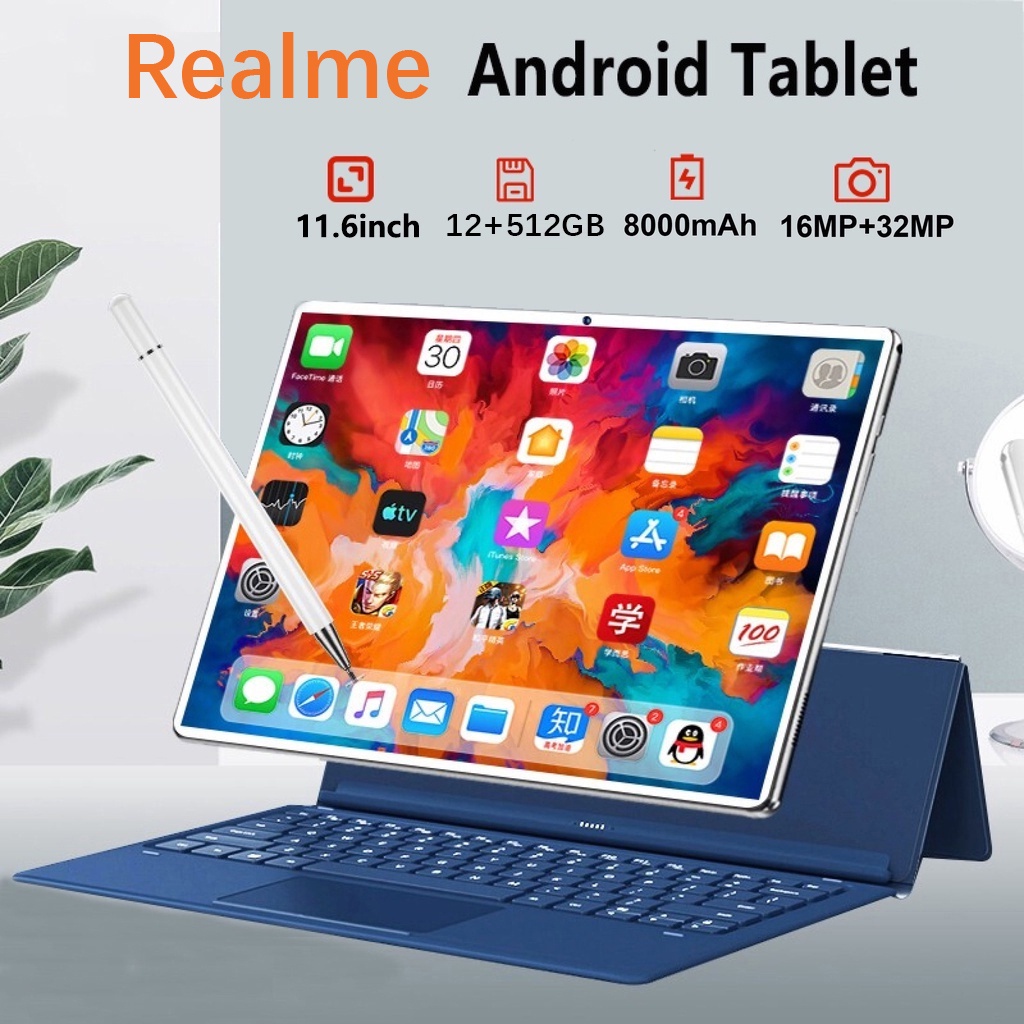 Realme Original Tablet 12GB+512GB Wifi/5G Tablet PC Dual SIM Student  Learning Tablets Other Free protective case