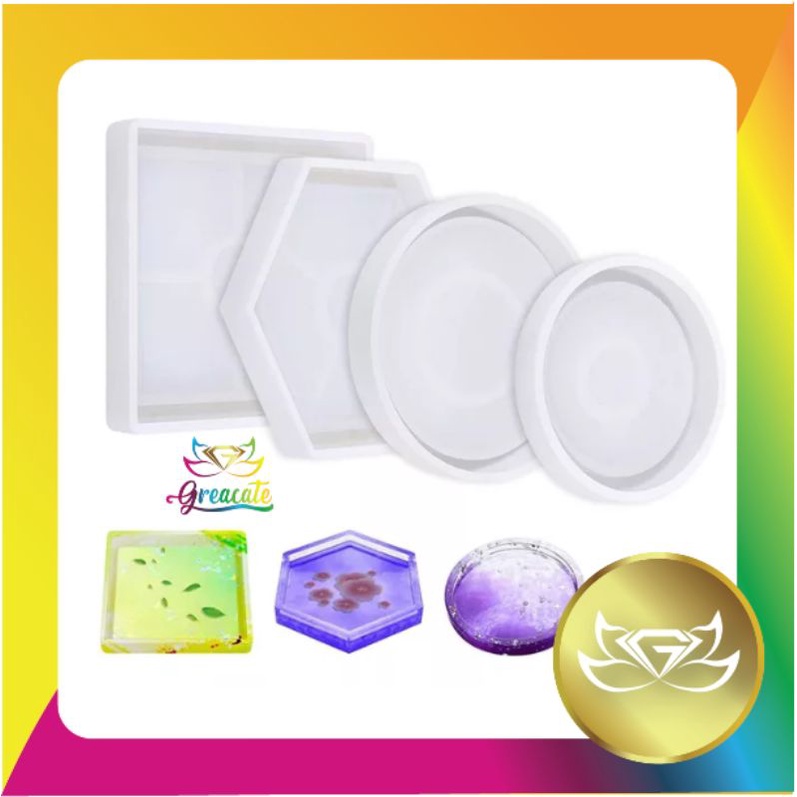 Coaster Silicone Resin Mold | UV Resin | Epoxy Resin | Round Square ...