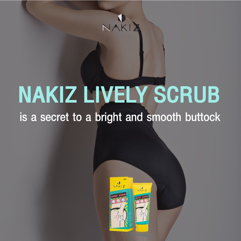Authentic Nakiz Lively Scrub Butt Intimate Areas Smooth Whitening