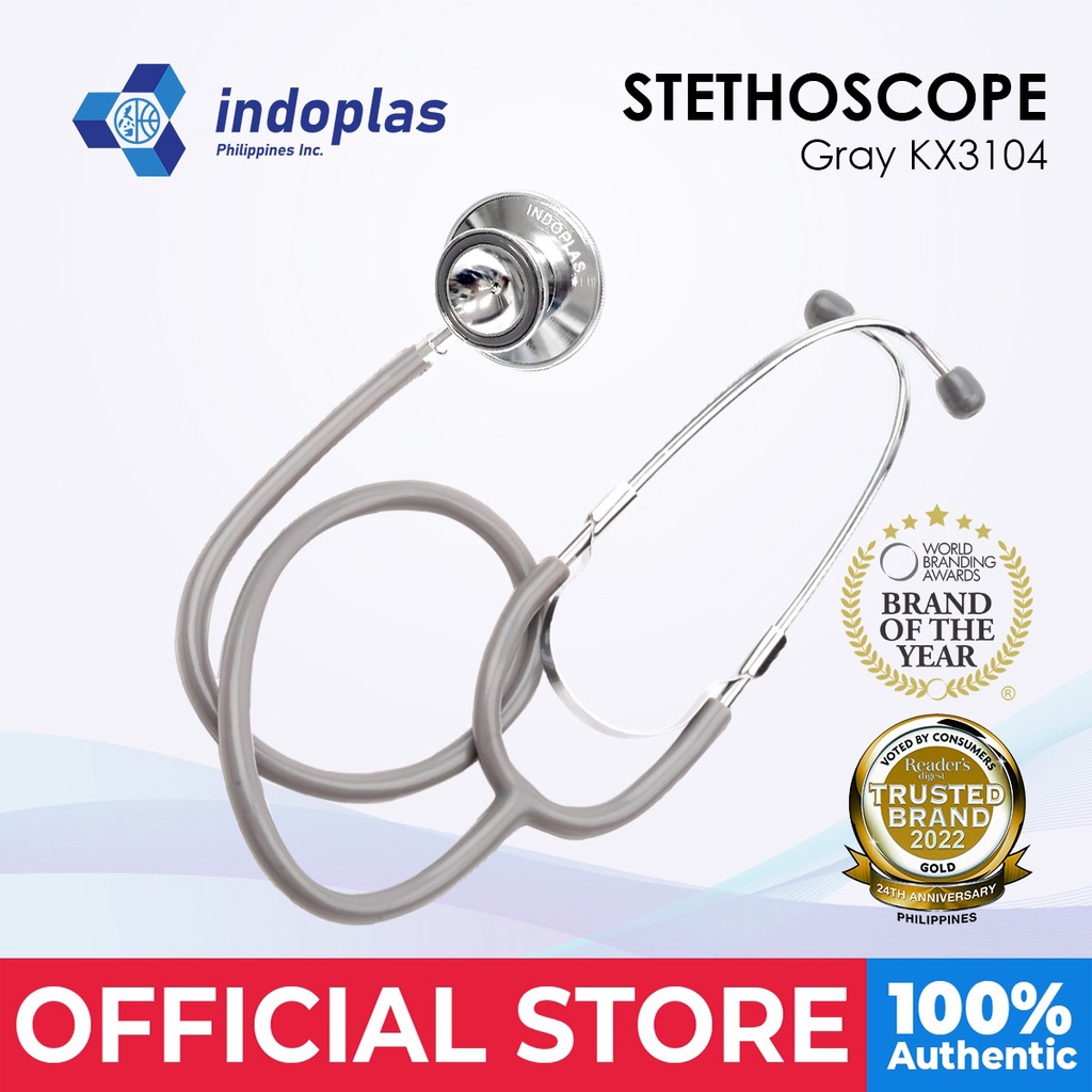 Indoplas Kenxin KX3104 Stethoscope (Grey) Dual Head Shopee Philippines