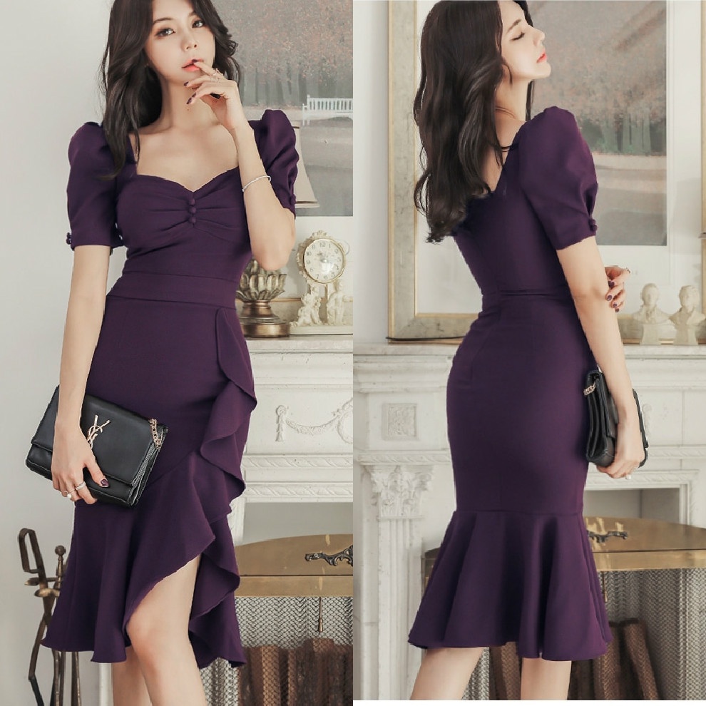French Celebrity Temperament Slim-Fit Fishtail Skirt Narrow Waist 2022 ...