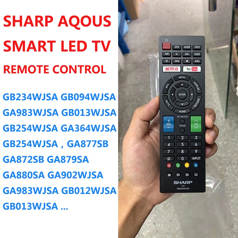 *ORIGINAL* (GB234WJSA) SHARP AQOUS SMART LED TV REMOTE CONTROL NETFLIX