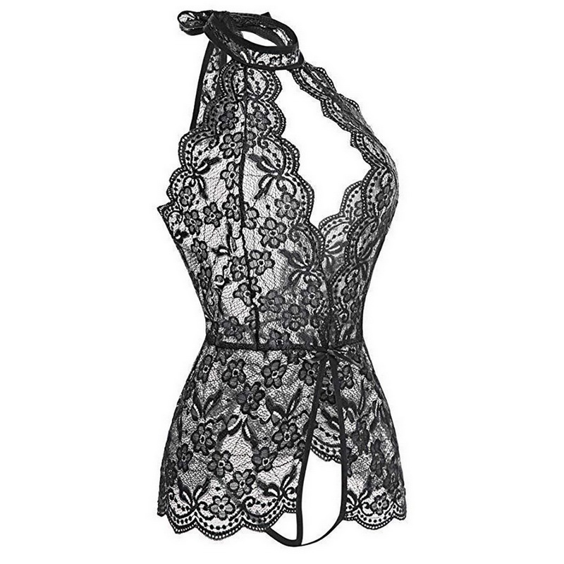 Discreet Packaging Jumpsuit For Women Sexy Lingerie For Sex Wrapped Top Elastic Black Lace Sexy 9213