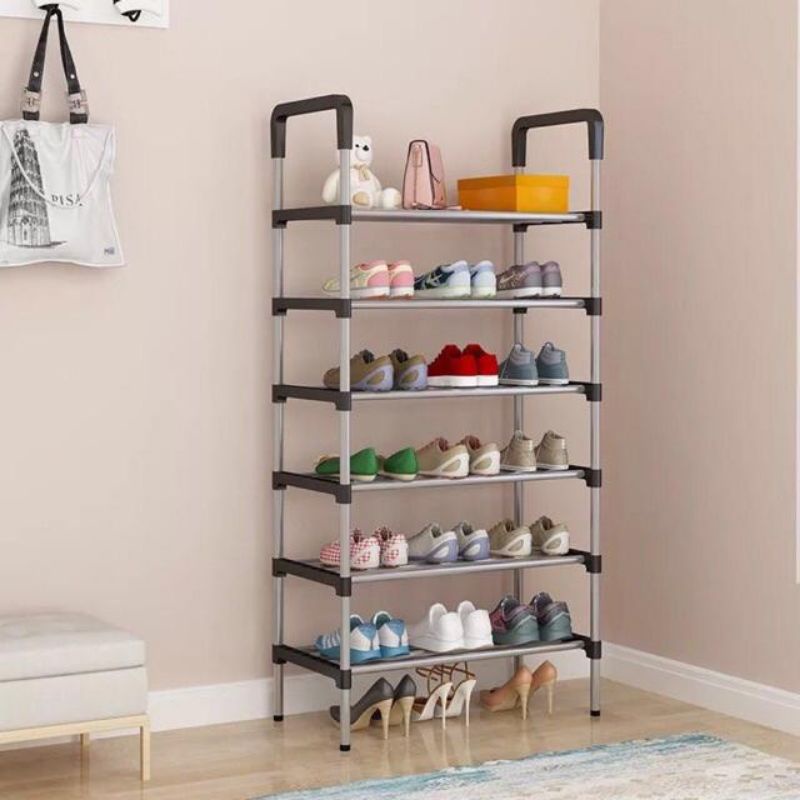 6 Layer shoe rack/ Tier Colored Stainless Steel Stackable Shoes ...