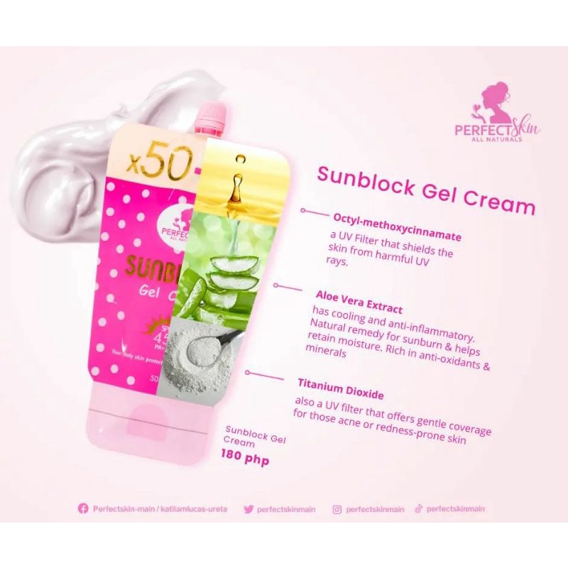 Perfectskin Sunblock Gel Cream 50g Spf45 Shopee Philippines