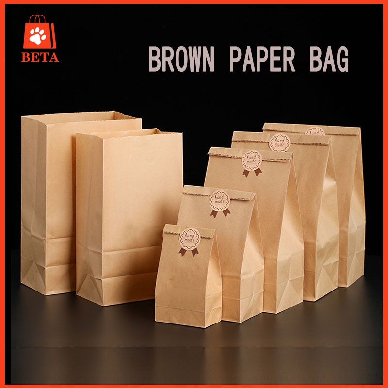 Pcs Kraft Paper Bag Brown Coffee Bag Packaging Bag Storage Bag Gift Bag Food Bag Eco Bag Paper