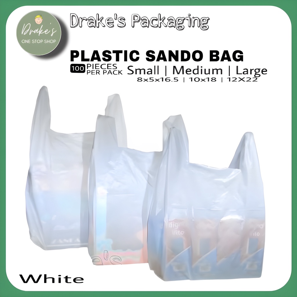 White Plastic Sando Bag [100pcs] Small / Medium / Large / Makapal By