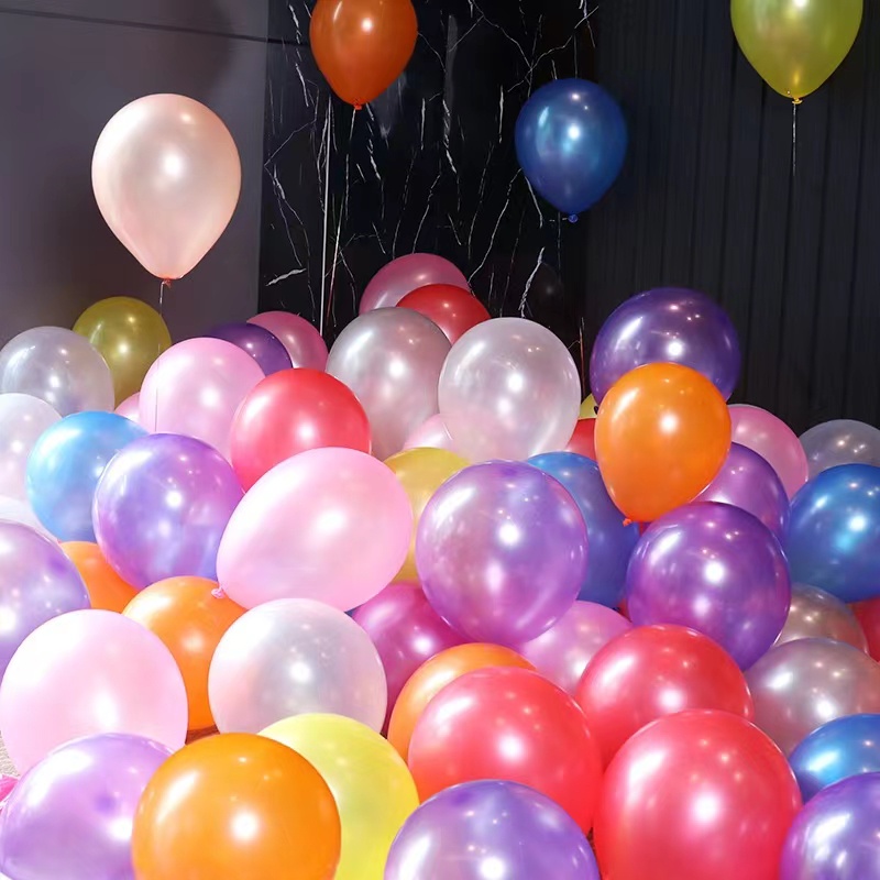 10Pcs Multi-color Flying Balloon Set 10 Inch 1.5g Thick Latex Metallic ...