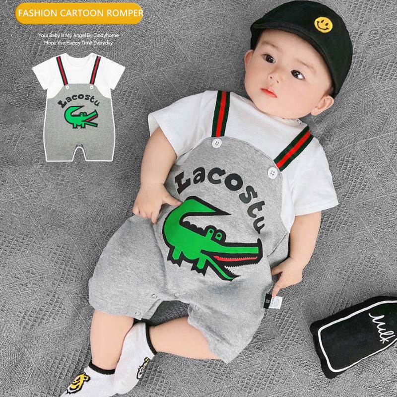 Baby Romper Onesie Newborn Infant Summer Fashion Cartoon Cotton Short Sleeves Jumpsuit Toddle Boys Cute Jumper Clothes Thin Shopee Philippines