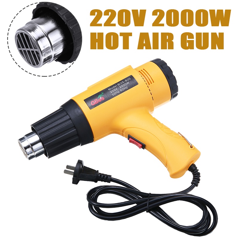 2 Temperatures 220v Heat Gun 2000w Electric Hot Air Gun With 1 Nozzle Shrink Wrapping Thermal 