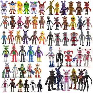 5Pcs/Set Anime Figure Inspired by Five Nights at Freddys Action Figures  Detachable Joint FNAF Cute Bonnie Rabbit Foxy Action Figures PVC Model Five  Nights at Freddys Toys Set with Light for Fans