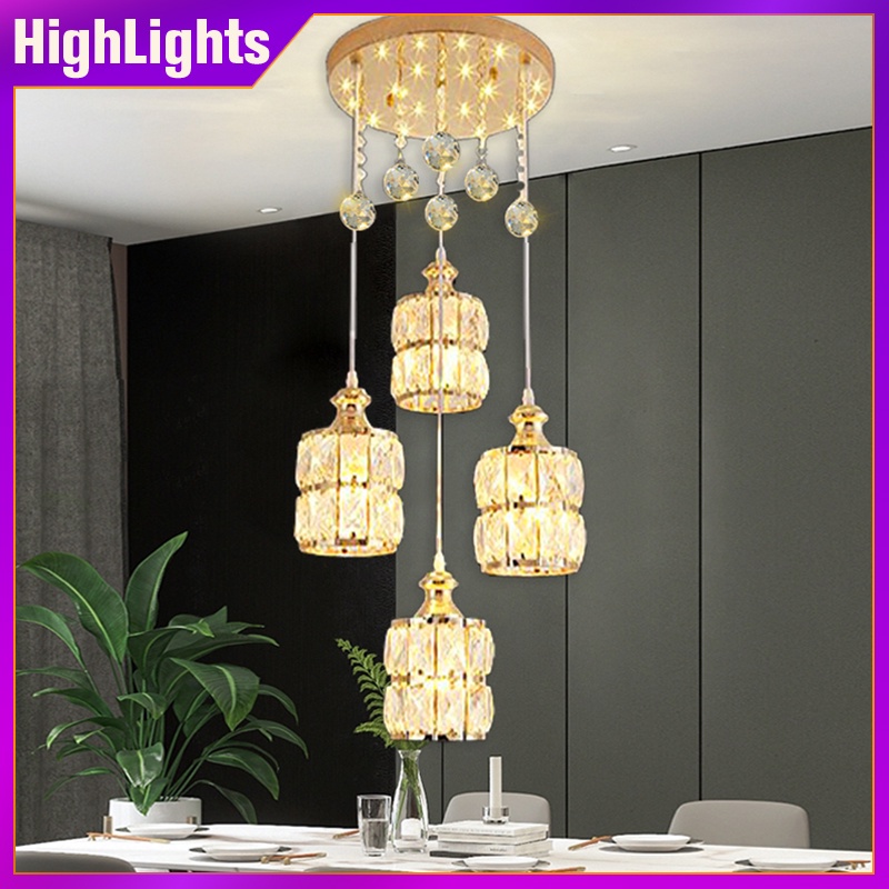 Crystal dining room pendant lamp Nordic living room light Bedroom