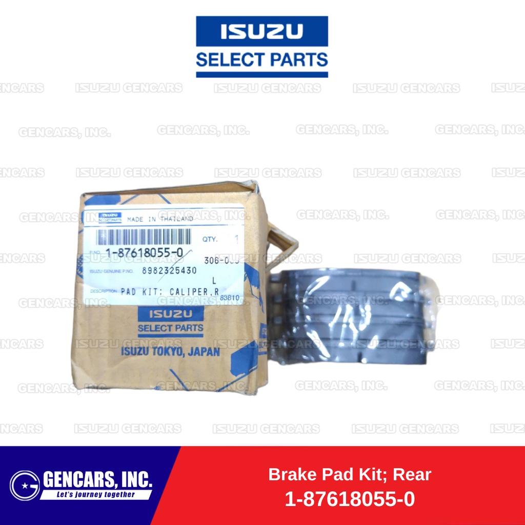 Isuzu Brake Pad Kit; Rear for Mux 2015-2019 (1876180550) (Select Parts ...