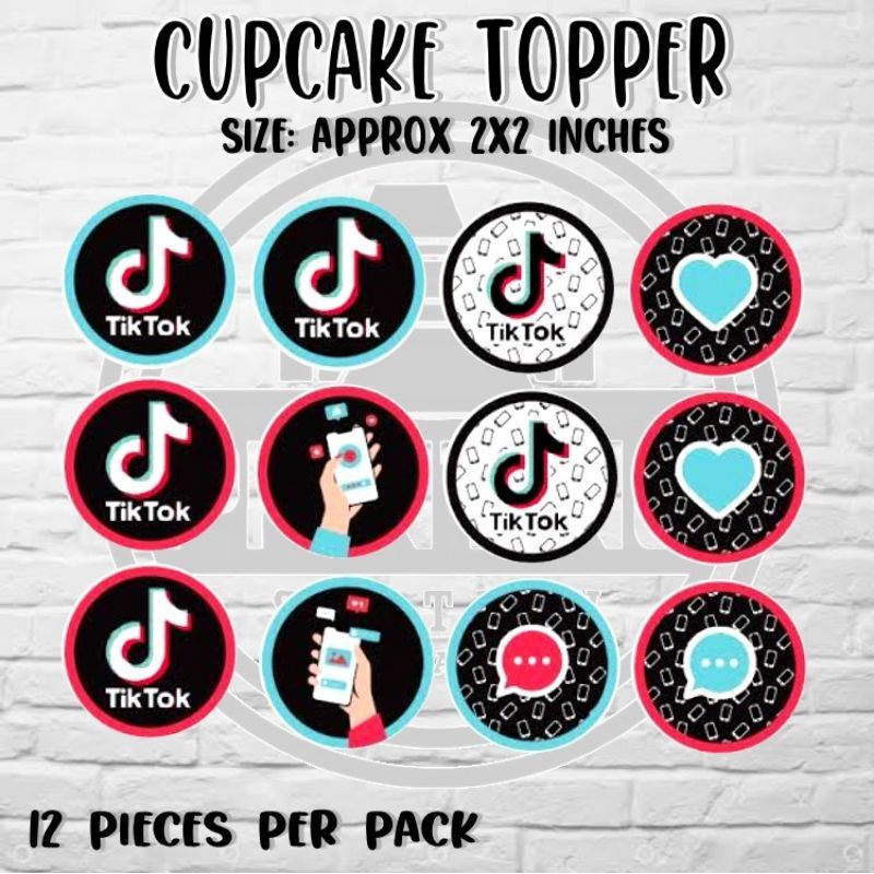 Tiktok theme cupcake topper | Shopee Philippines