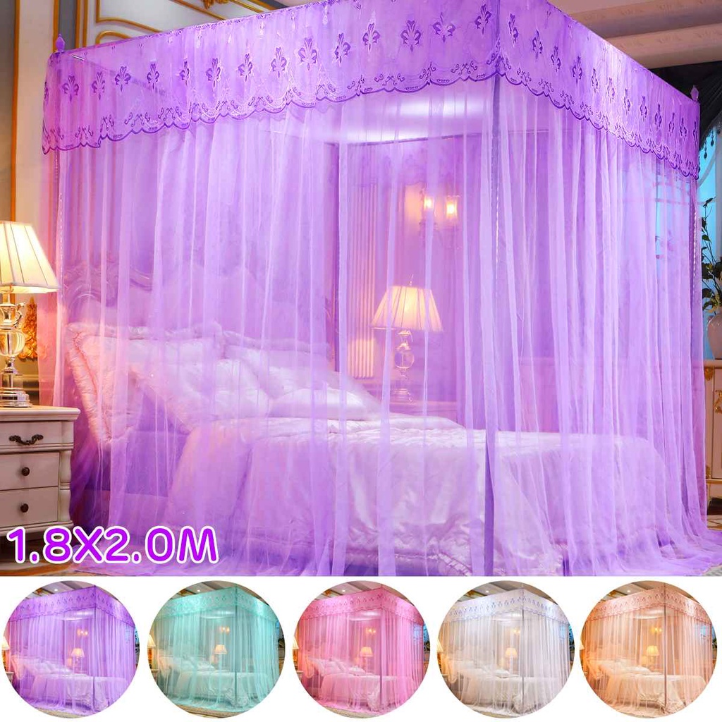 Four Corner Mosquito Netting Canopy Mosquito Net For Double Bed Insect ...