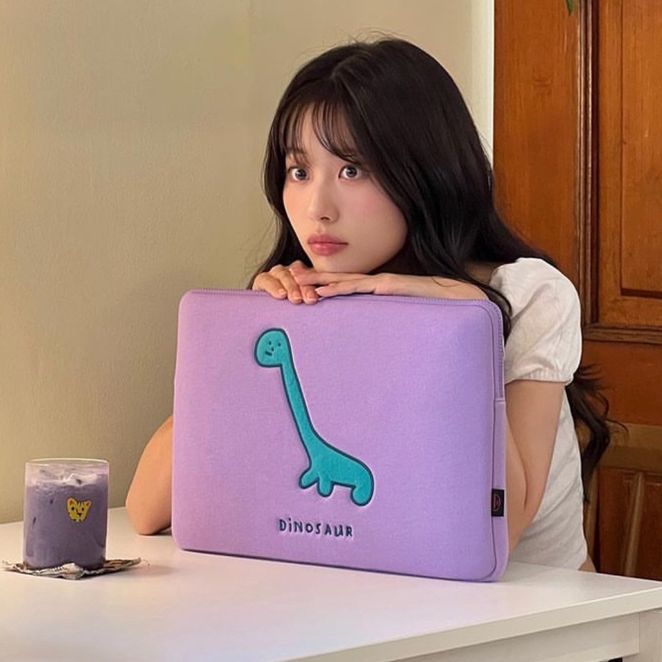 Laptop Bag Korean Ins Style Cartoon Purple Dinosaur Tablet Liner bag Shopee Philippines