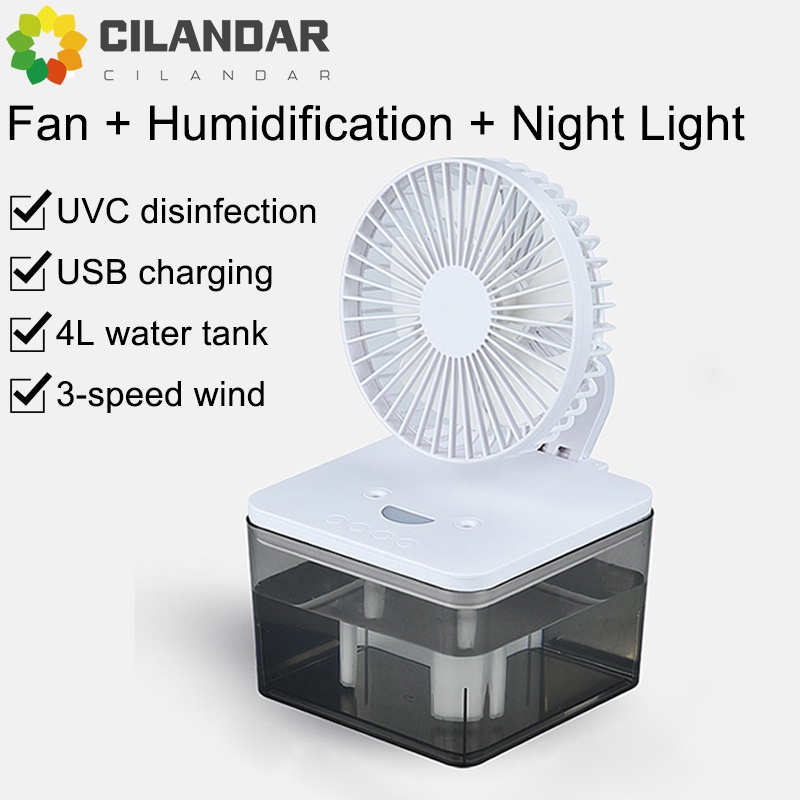 Water cooled electric fan humidification spray desktop cooling cooling