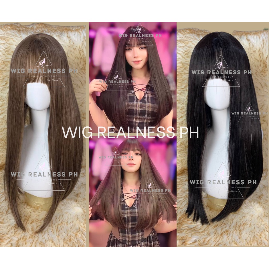 Wig Realness Black Straight Long wig Light Brown Straight Long wig PW11